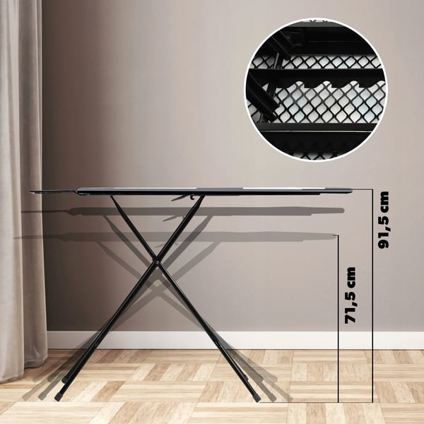 Strygebræt - Sammenklappeligt - 120 x 38 cm - Med strygejernsholder - Let - Standard
