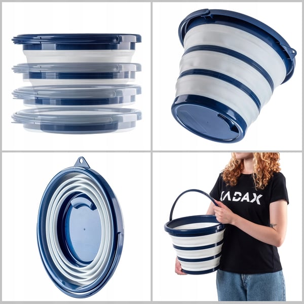 Foldbar Silikonespand - Campingspand - 10 l Kapacitet - Bærbar - Pladsbesparende - Til Fiskeri & Vandring