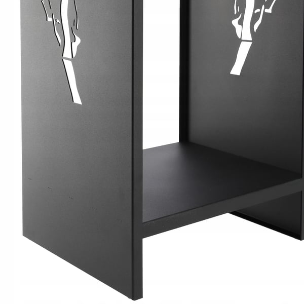 Brændestativ - Brændeholder - Metal - Med plastmåtte - 90 cm