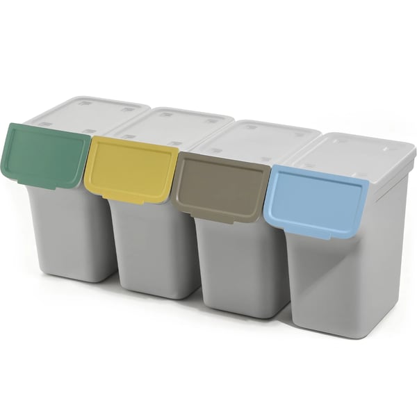 Soptunnor - Källsorteringskärl - 4-pack - 20 l vardera - För källsortering - För aska