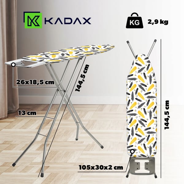Strygebræt - Strygebord - 105x30 cm - Sammenklappeligt - Let - Med strygejernsholder - Standard