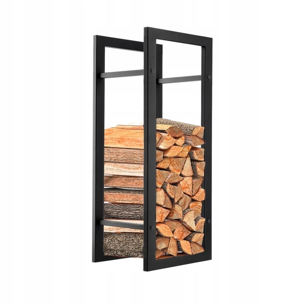 Vedställ - Vedkorg i metall - 90 cm - Fristående - Vedförvaring för kamin och eldstad