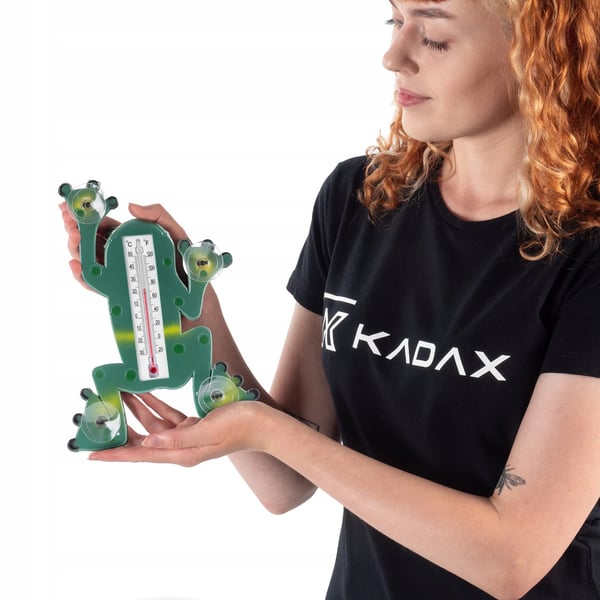 Fönstertermometer - Utvändig - Sugpropp - Självhäftande - Groddesign - Grön
