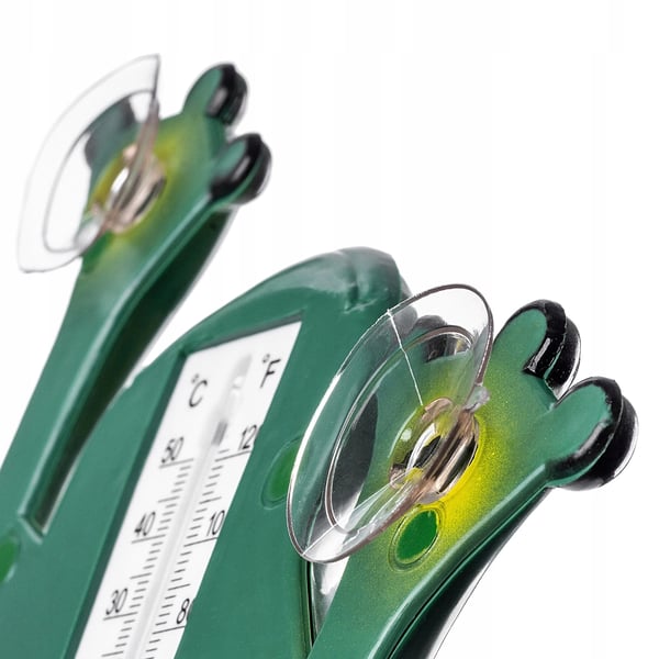 Fönstertermometer - Utvändig - Sugpropp - Självhäftande - Groddesign - Grön