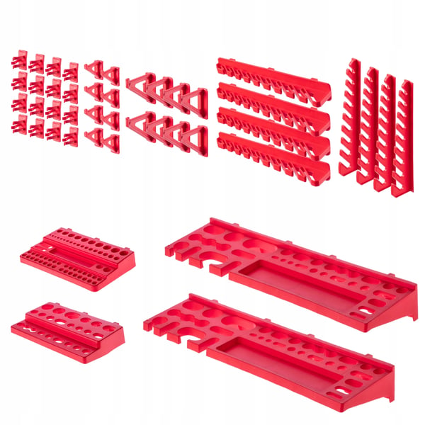 Værktøjstavle - Hulplade (pegboard) - Vægmonteret - 116 x 78 cm - 80 dele