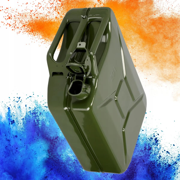 Benzindunk/Brændstofdunk - Jerrycan i metal - 20 l - Til benzin, diesel og olie