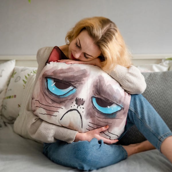 Kattemotiv Pyntepude - Sofapude - Rektangulær 30×45 cm - Printet mønster - Polyester/Bomuld - PE-skumfyld