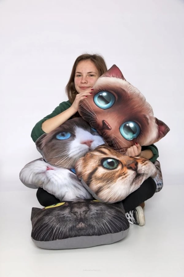 Kattemotiv Pyntepude - Sofapude - Rektangulær 30×45 cm - Printet mønster - Polyester/Bomuld - PE-skumfyld