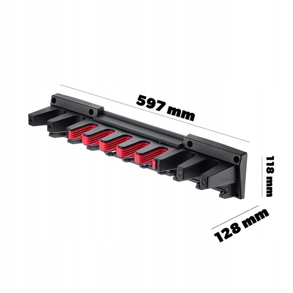 Redskabsholder - Vægmonteret Kostholder - Til Rive og Værktøj - 60 cm