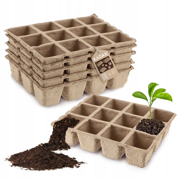 Såbakke - Forspiringsbakke Med 72 Celler (6x12) - Tørvepotter - Biologisk Nedbrydelig - Til Frø Og Planter - Drivhus Og Have