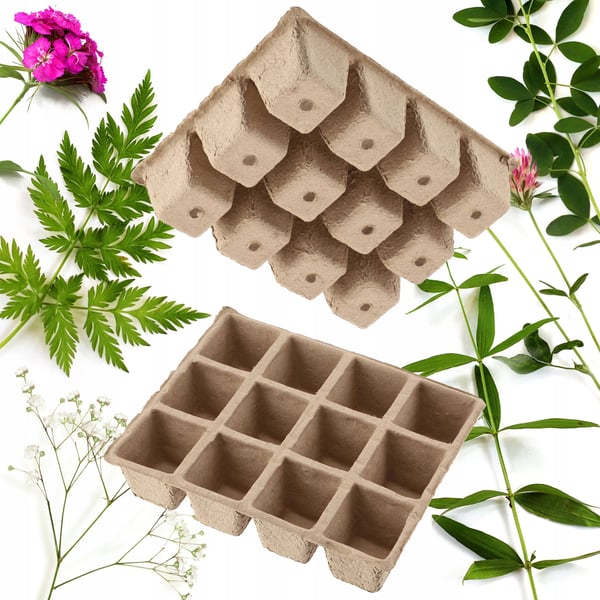 Såbakke - Forspiringsbakke Med 72 Celler (6x12) - Tørvepotter - Biologisk Nedbrydelig - Til Frø Og Planter - Drivhus Og Have