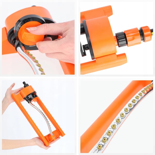 Vandsprinkler - Oscillerende havespreder - Aluminiumrør - Orange