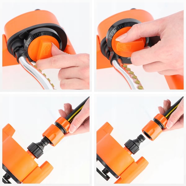 Vandsprinkler - Oscillerende havespreder - Aluminiumrør - Orange