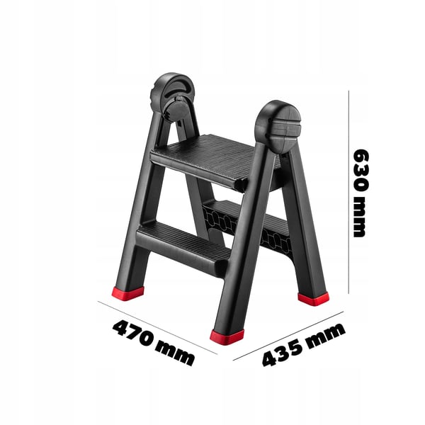 Trappestige & Skammel - Foldbar - 2 Trin - Max 150 kg - Fremstillet i Polen