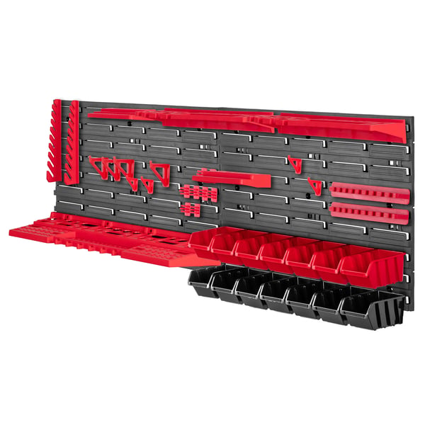 Værktøjsplade - Vægpanel til værksted - Mål 116 x 39 cm - Sæt 39 dele - Vægmonteret opbevaring