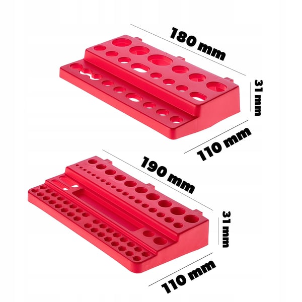 Værktøjsplade - Vægpanel til værksted - Mål 116 x 39 cm - Sæt 39 dele - Vægmonteret opbevaring