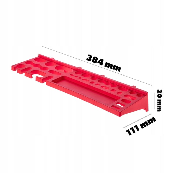 Værktøjsplade - Vægpanel til værksted - Mål 116 x 39 cm - Sæt 39 dele - Vægmonteret opbevaring