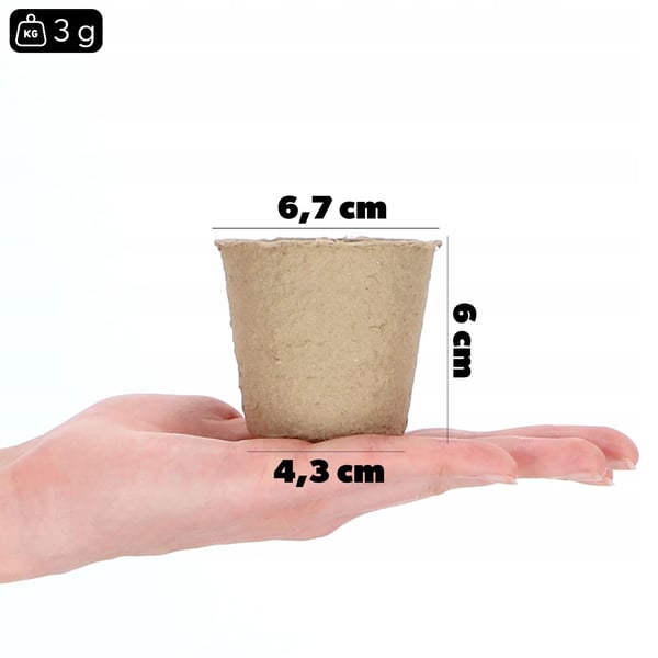 Tørvepotter - Plante- og såpotter 6 cm - 60-pak - Biologisk nedbrydelige - Til frøplanter og stiklinger - Brun