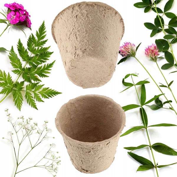 Tørvepotter - Plante- og såpotter 6 cm - 60-pak - Biologisk nedbrydelige - Til frøplanter og stiklinger - Brun