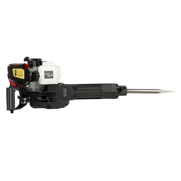 Benzin Nedbrydningshammer/Jackhammer - Håndholdt Betonbryder - 52 cc - 2-Takt - 6500 rpm - 2 Mejsler - Rød