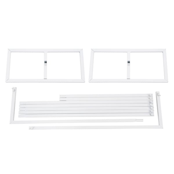 Fotobaggrundsstativ - Kvadratisk bryllupsbue - 2,4 × 2,4 m - Jern - Baseplader 23 × 50 cm - Hvid