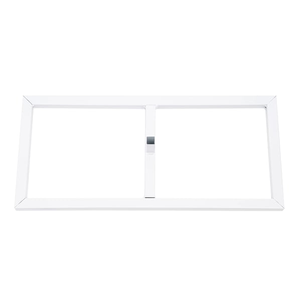 Fotobaggrundsstativ - Kvadratisk bryllupsbue - 2,4 × 2,4 m - Jern - Baseplader 23 × 50 cm - Hvid