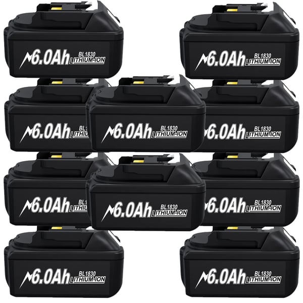 Makita-kompatibelt 18V værktøjsbatteri, erstatningsbatteri, lilla 10-pak, passer BL1830/BL1860/BL1890