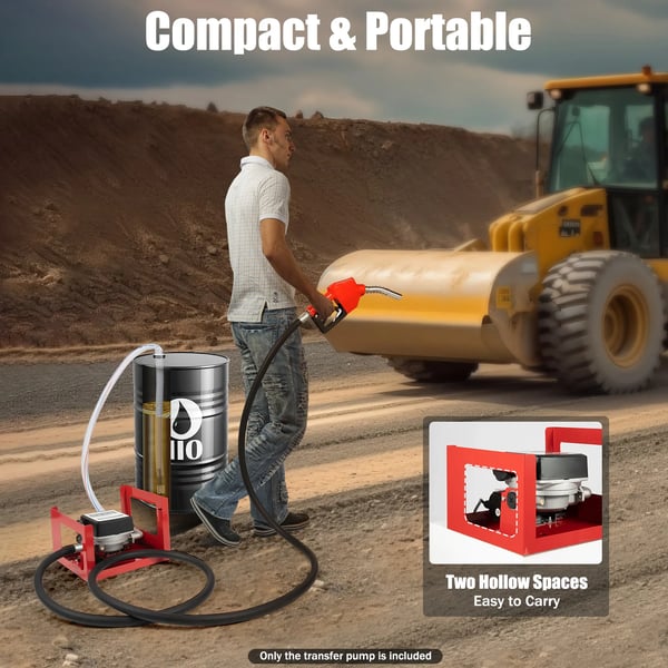 Dieselinsiirtopumppu, 12 V itseimevä malli, 45 l/min 200 W 3600 rpm, automaattinen tankkauspistooli ja virtausmittari, EU-pistoke