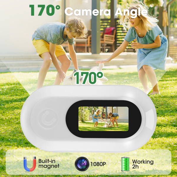 Hundehalsbånd med kamera - 1080p video - 170° vidvinkel - 32 GB SD-kort - USB-genopladelig - Nylon - Sort