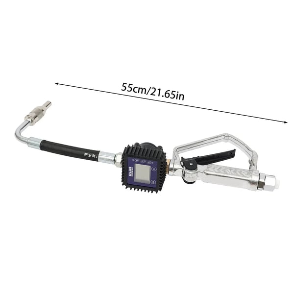 Luftdrevet oliepistol - Digital LCD-måler - Nøjagtighed ±0,3 % - Maks 0,6 MPa - Indløb 13 mm, udløb 15 mm - Batterier 2×1,5 V