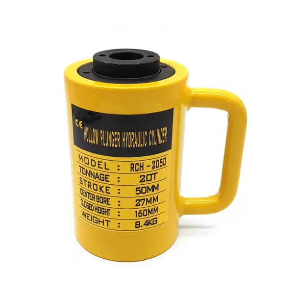 Hydraulisk hulcylinder donkraft - Håndpumpe CP-700B - 20 Ton Kapacitet - Slaglængde 5,08 cm - Manuel Oliepumpe - Gul