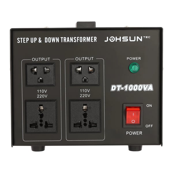 Spændingsomformer Transformator - Step Up/Down AC - 800 W - 220V↔110V - Kraftig - Sort