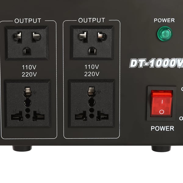 Spændingsomformer Transformator - Step Up/Down AC - 800 W - 220V↔110V - Kraftig - Sort