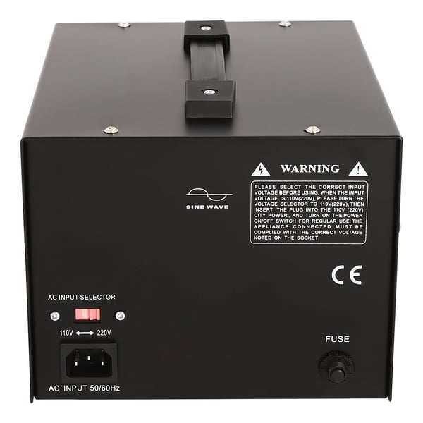 Spændingsomformer Transformator - Step Up/Down AC - 800 W - 220V↔110V - Kraftig - Sort