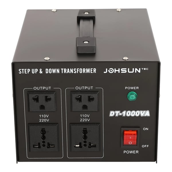 Spændingsomformer Transformator - Step Up/Down AC - 800 W - 220V↔110V - Kraftig - Sort