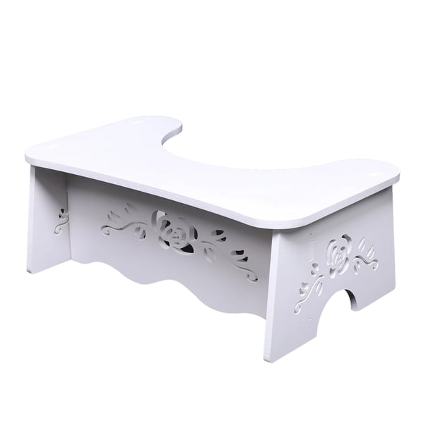 WC-jalkajakkara - WC-jakkara - MDF - 47 x 27,5 x 17,5 cm - Helppo koota - Sopii standardikokoisiin wc-istuimiin - Valkoinen
