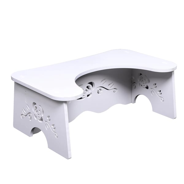 Toiletskammel - WC-skammel - MDF - 47 x 27,5 x 17,5 cm - Til standardtoilet - Nem at samle - Hvid