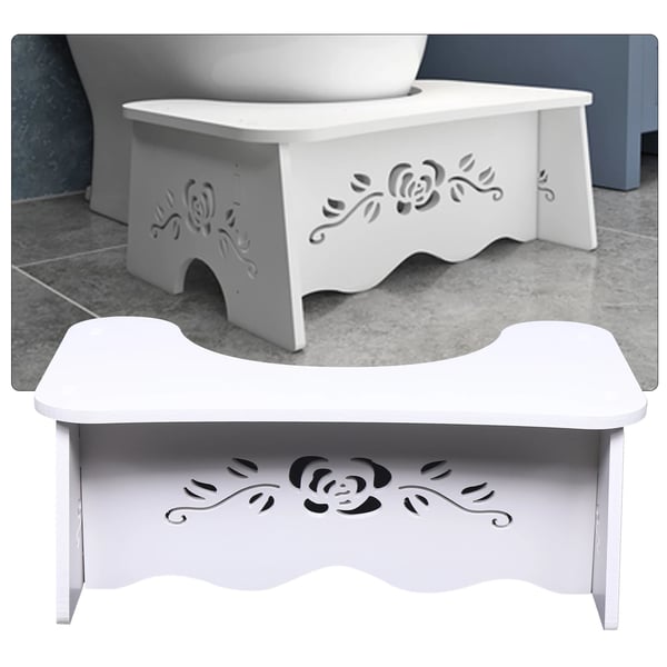 Toiletskammel - WC-skammel - MDF - 47 x 27,5 x 17,5 cm - Til standardtoilet - Nem at samle - Hvid