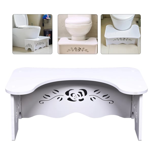 Toiletskammel - WC-skammel - MDF - 47 x 27,5 x 17,5 cm - Til standardtoilet - Nem at samle - Hvid