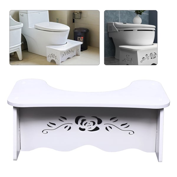 Toiletskammel - WC-skammel - MDF - 47 x 27,5 x 17,5 cm - Til standardtoilet - Nem at samle - Hvid