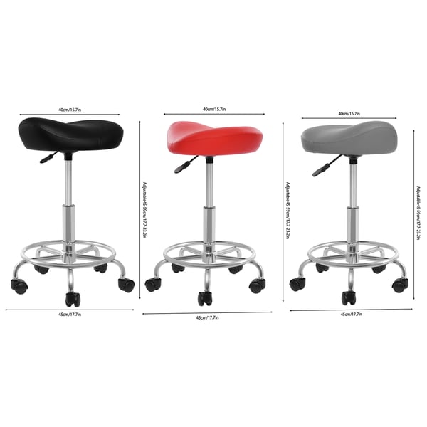Satulatuoli - Ergonominen työjakkara pyörillä - Korkeus 45–59 cm - 5-sakarainen jalusta Ø45 cm - Max 150 kg - Helppo puhdistaa PU - Vaaleanharmaa