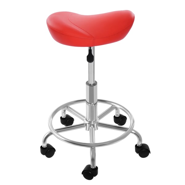 Satulatuoli pyörillä - Ergonominen jakkara - Korkeussäätö 45–59 cm - 5-haarainen jalusta Ø45 cm - Enimmäiskuorma 150 kg - Helppohoitoinen PU