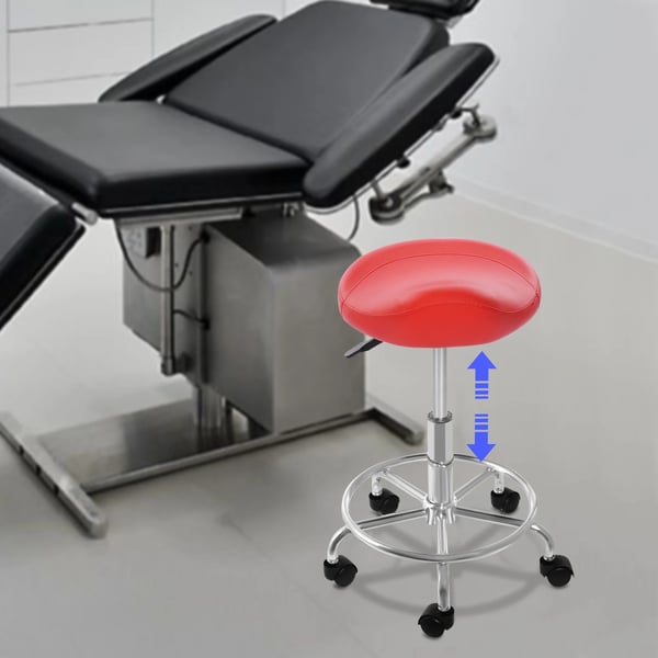 Satulatuoli pyörillä - Ergonominen jakkara - Korkeussäätö 45–59 cm - 5-haarainen jalusta Ø45 cm - Enimmäiskuorma 150 kg - Helppohoitoinen PU