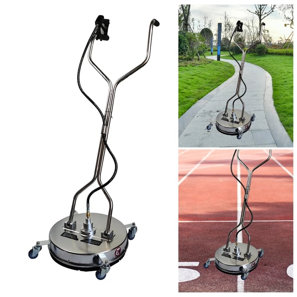 Højtryksrenser Overfladerenser - Terrassevasker - 50,8 cm Rustfrit Stål - 4000 PSI - 4 Hjul - Lysegrå