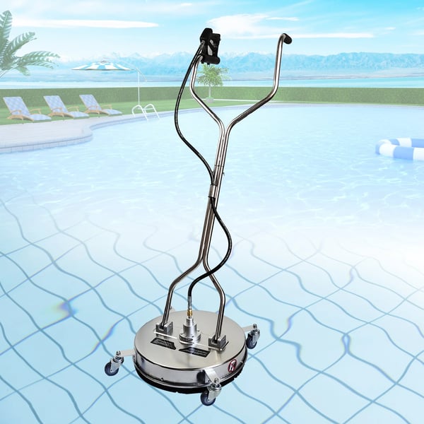Højtryksrenser Overfladerenser - Terrassevasker - 50,8 cm Rustfrit Stål - 4000 PSI - 4 Hjul - Lysegrå