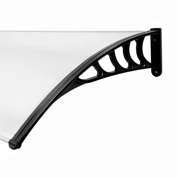 Dørtag til udendørs brug - Overdækning - Polycarbonat - Aluminiumsramme - Vandtæt - Til terrasse/indgang - Størrelse M
