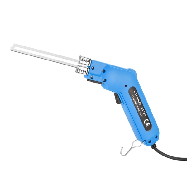 Skumskærer til polystyren/flamingo - Elektrisk varmkniv - EU-stik 220 V - 150 W - Op til 500°C - CE - Med klinge og tilbehør - Grå