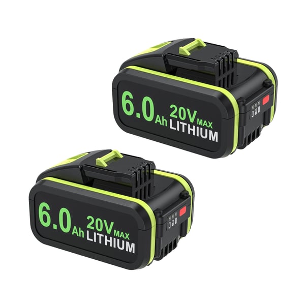 Til Worx 20V, Li‑ion erstatningsbatteri 6,0Ah, kompatibel med WA3551/WA3551.1/WX176/WX242, grå