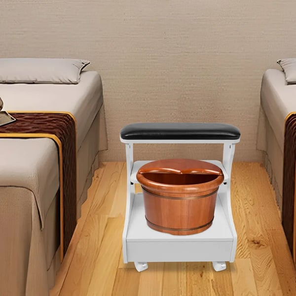 Fodstøtte til pedicure/manicure, rullende fodbadsskammel med hjul, multifarvet