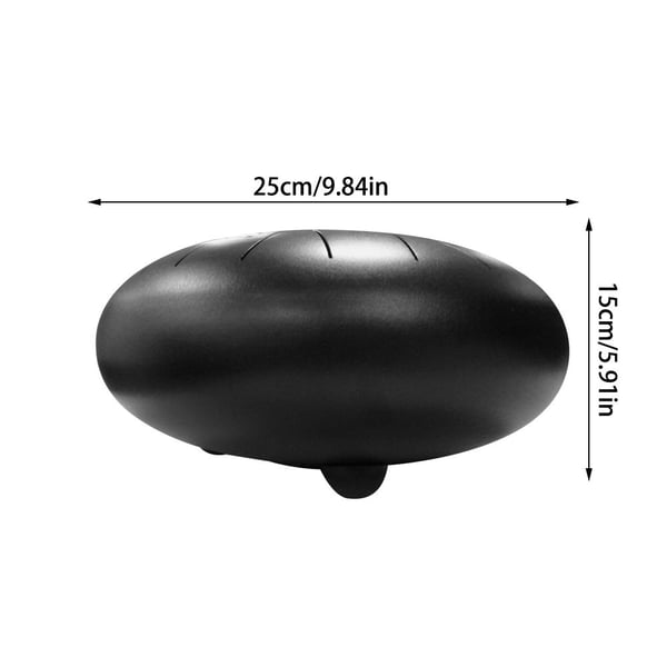 Steel Tongue Drum - Tanktromme - 25 cm - 11 toner - Med køller, fingerplektre, polstret bæretaske - Sort